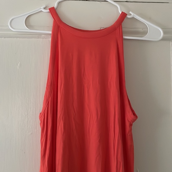 Coral High Neck Halter Swing Dress - Picture 2 of 8
